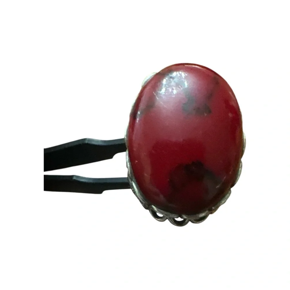 Elegant Red and Silver Ring